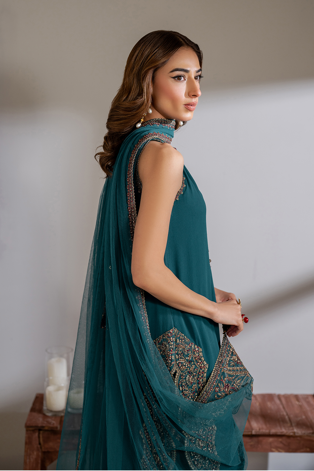 CC-51 Embroidered Chiffon - Iznik