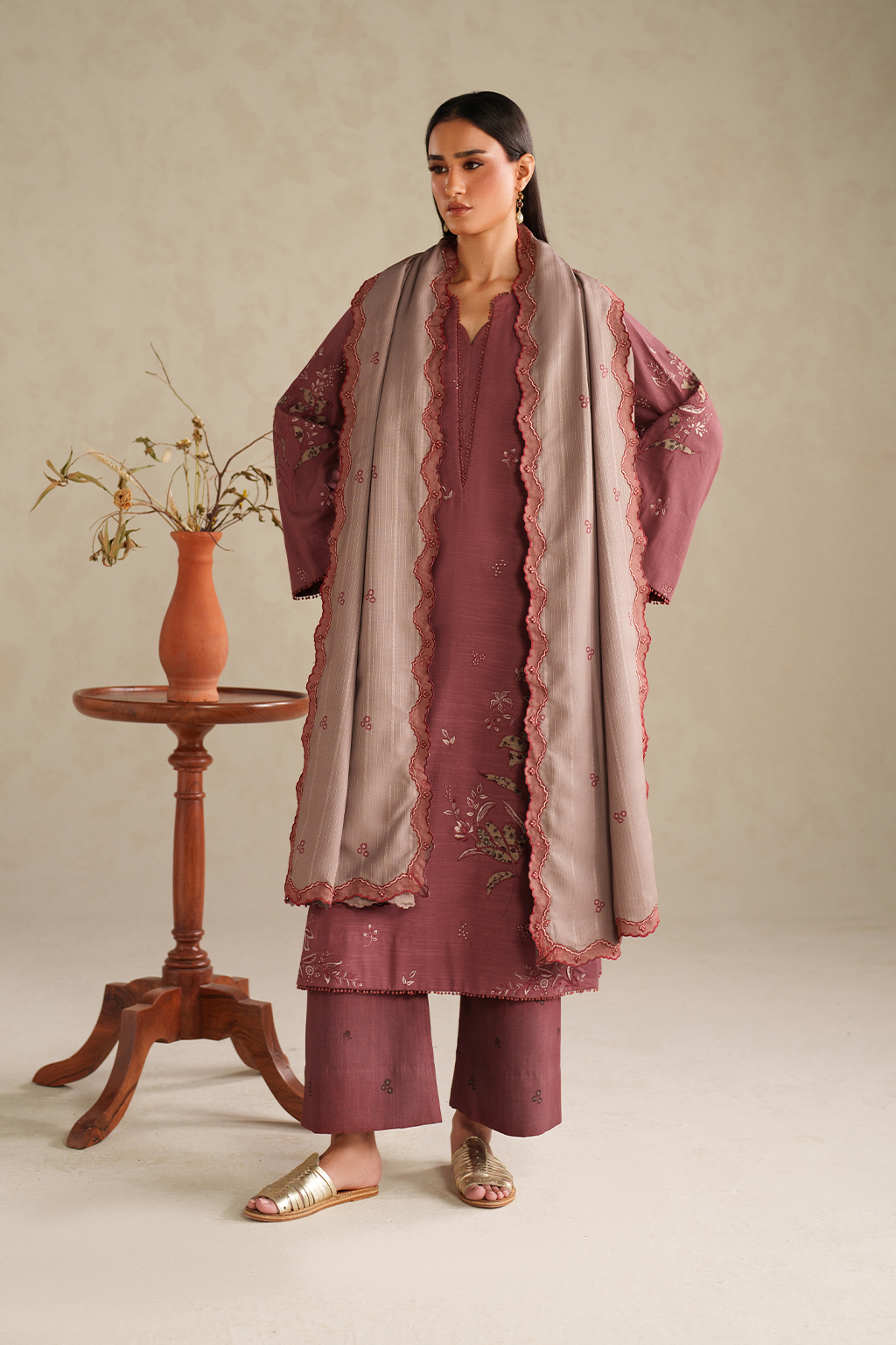 UE-581 Embroidered Khaddar