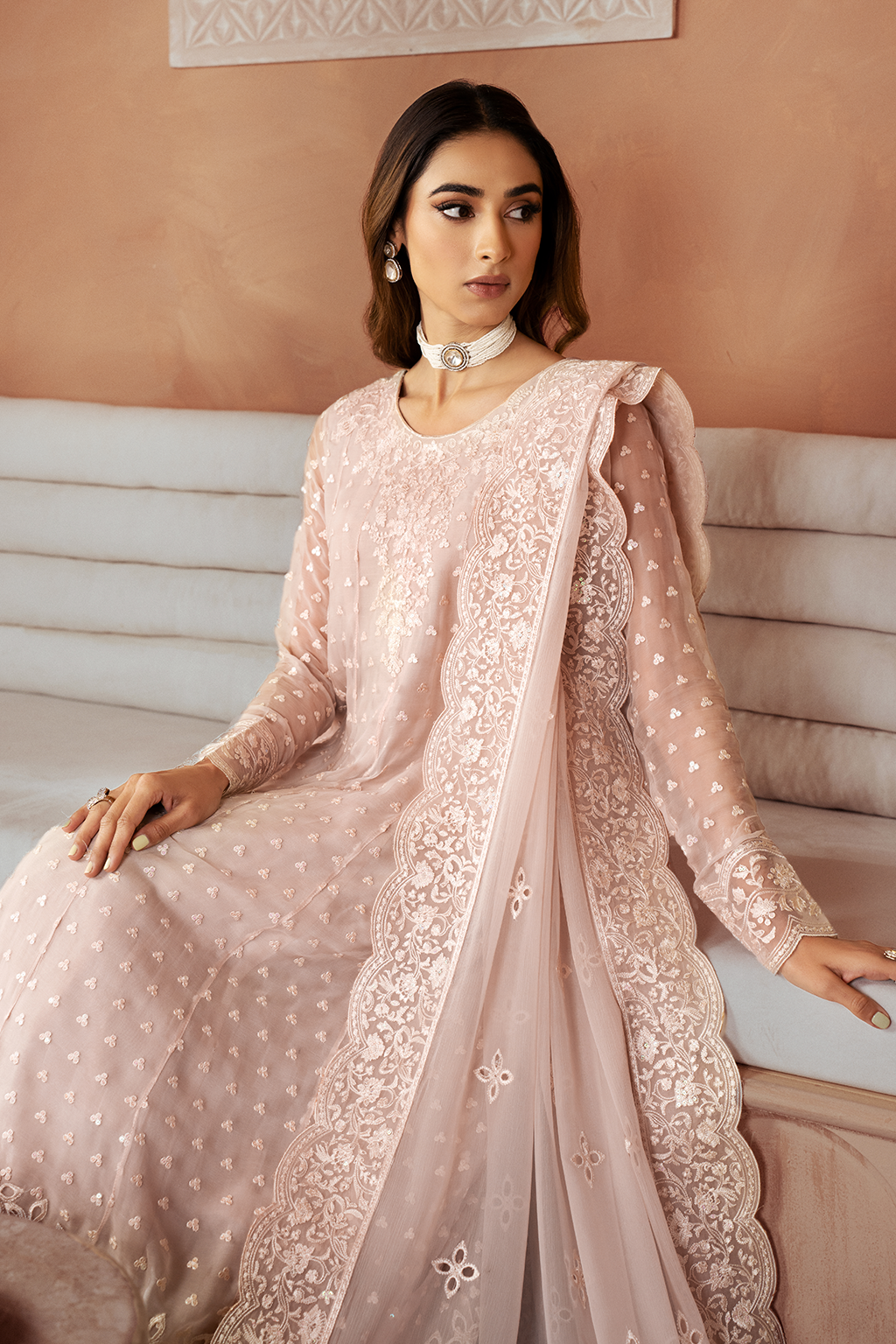 IP-215 Embroidered Chiffon - Iznik
