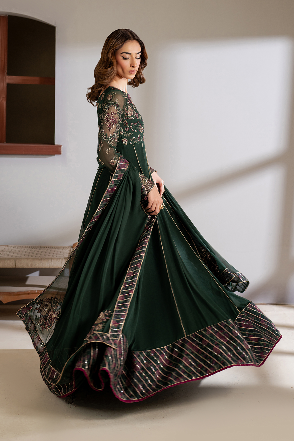 CC-63 Embroidered Chiffon - Iznik