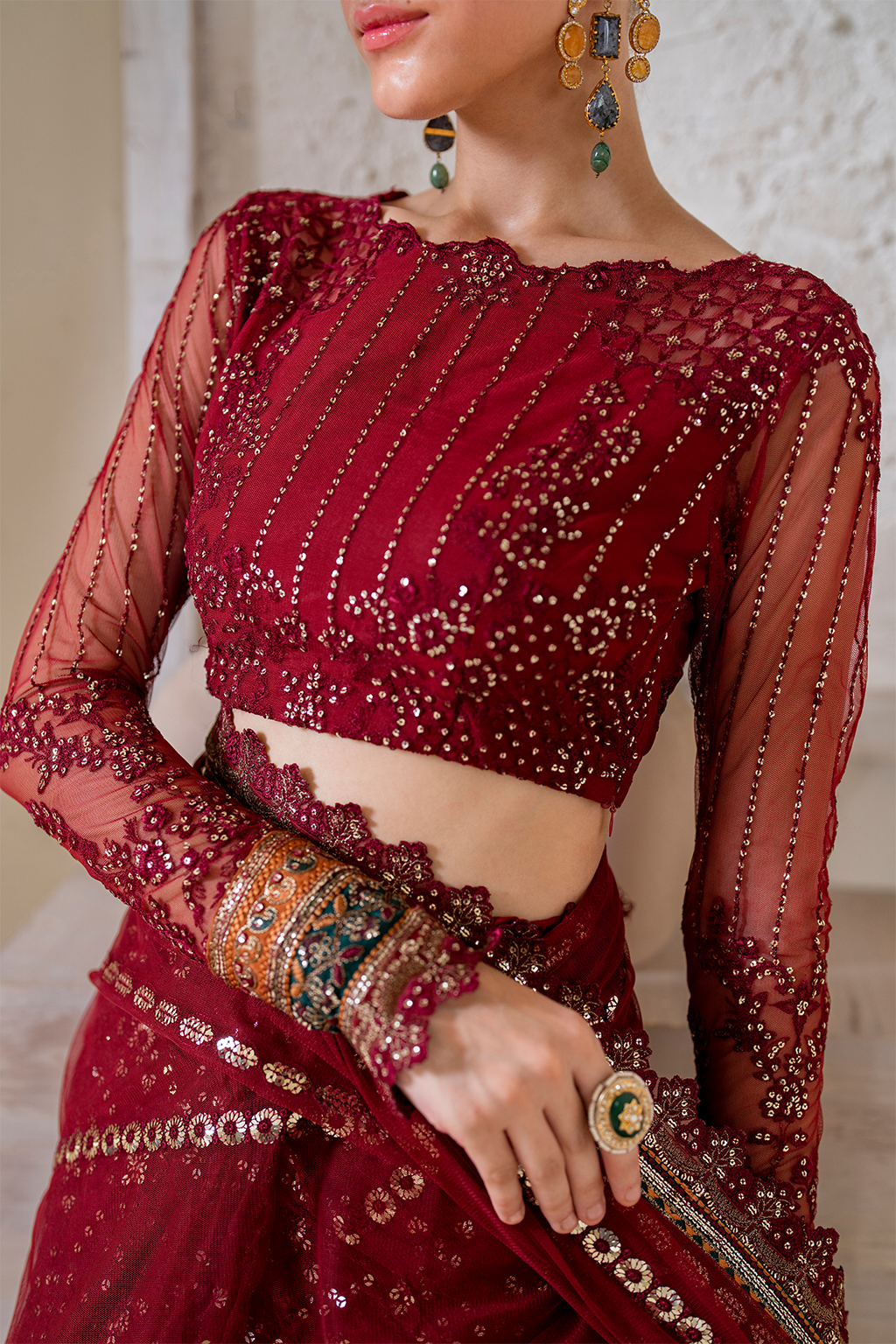 CC-49 Embroidered Net ( Saree ) Secondary image
