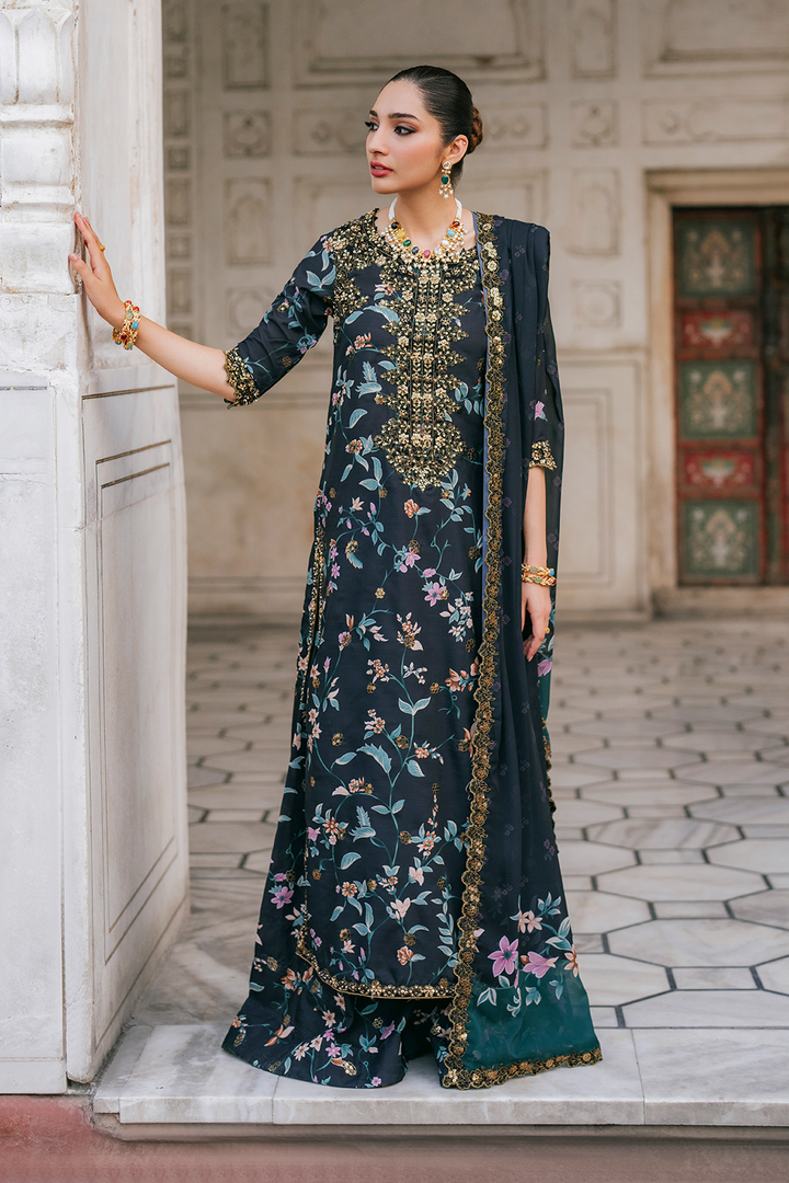 UE-317 Embroidered Raw Silk - Iznik