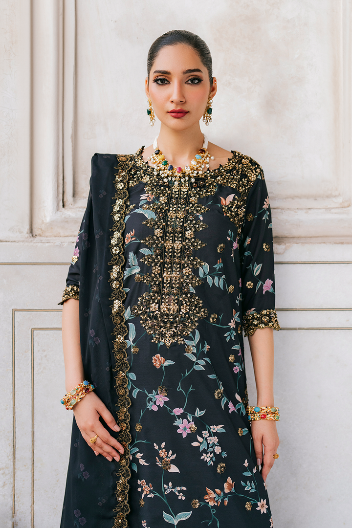 UE-317 Embroidered Raw Silk - Iznik