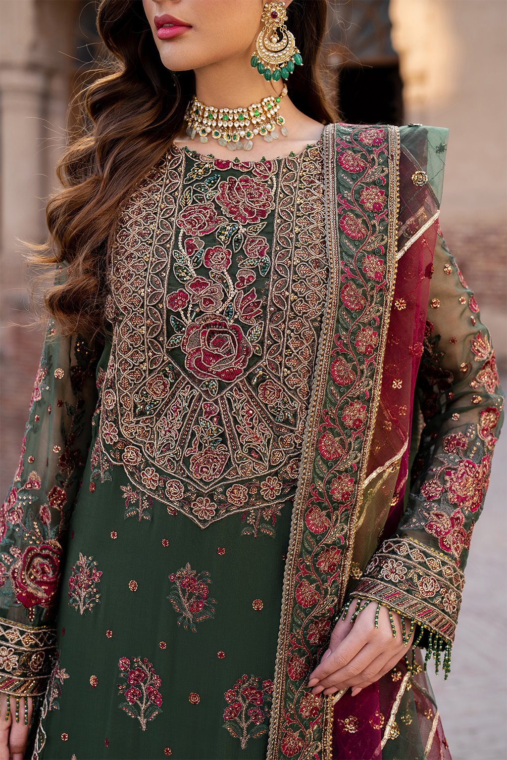 ILC-01 Embroidered Chiffon (Long Shirt & sharara) Secondary image