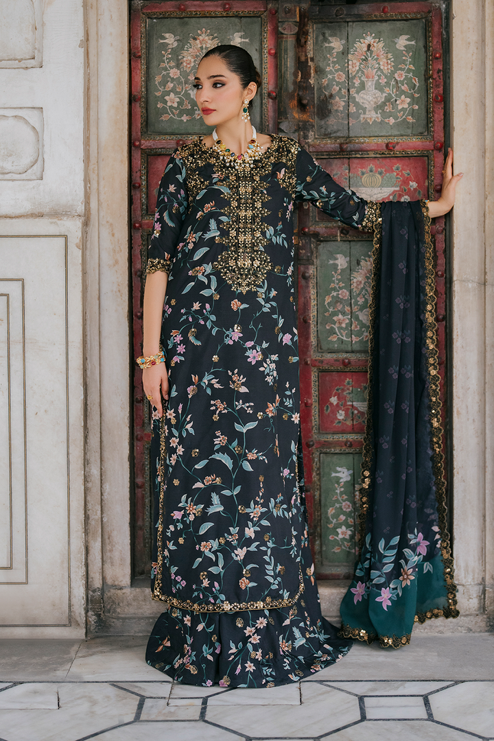 UE-317 Embroidered Raw Silk - Iznik