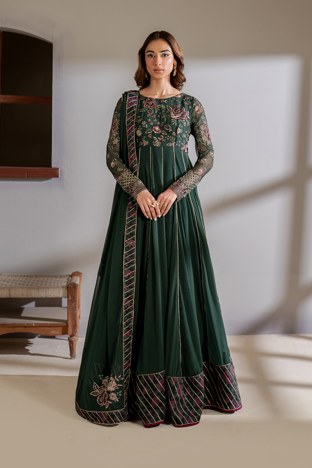 CC-63 Embroidered Chiffon - Iznik