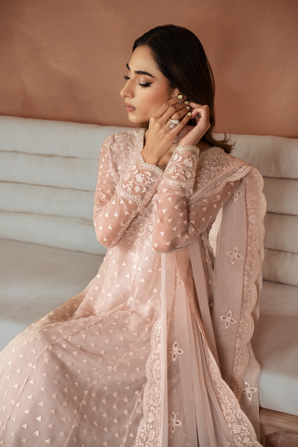IP-215 Embroidered Chiffon - Iznik