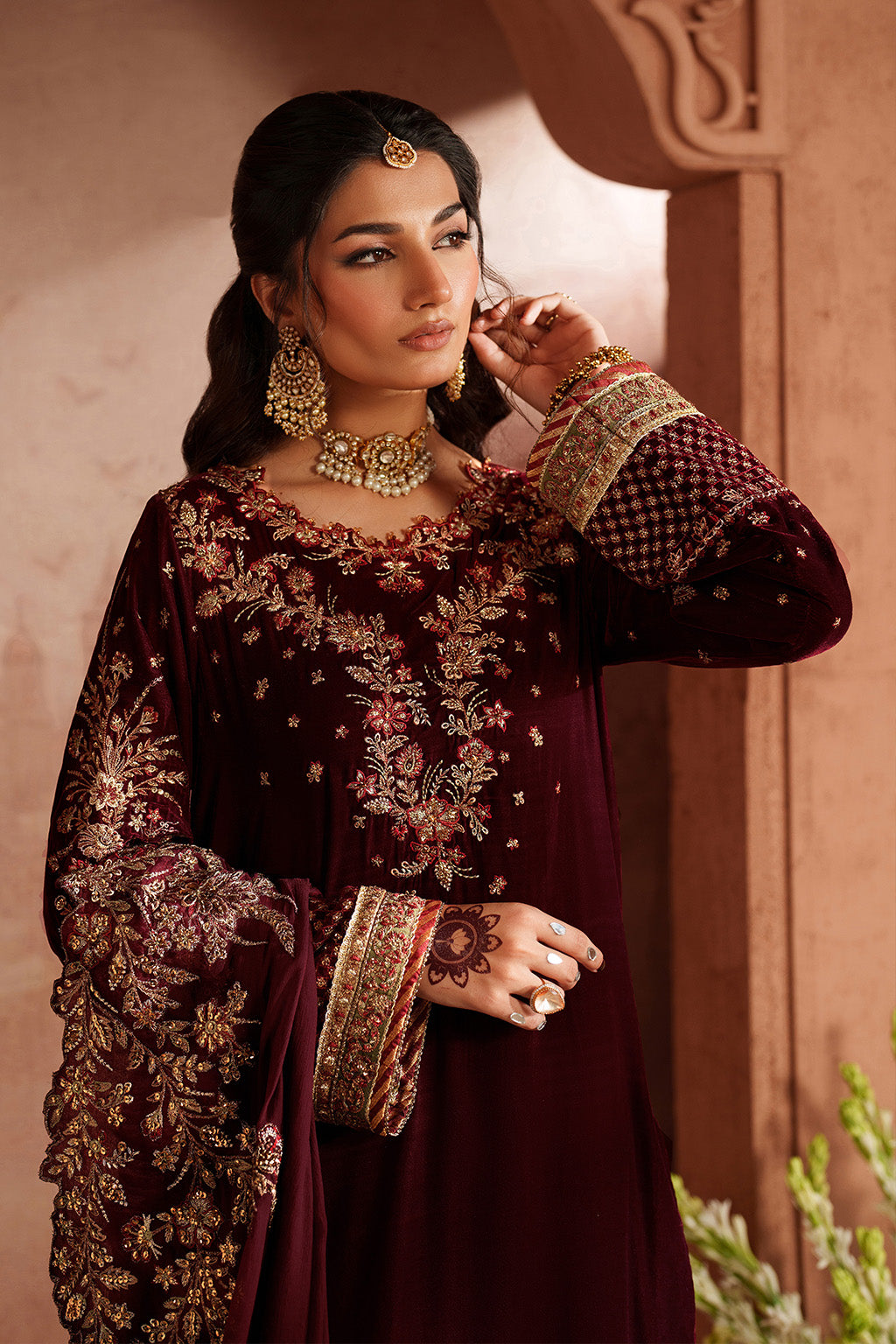 IV-55 Embroidered Velvet