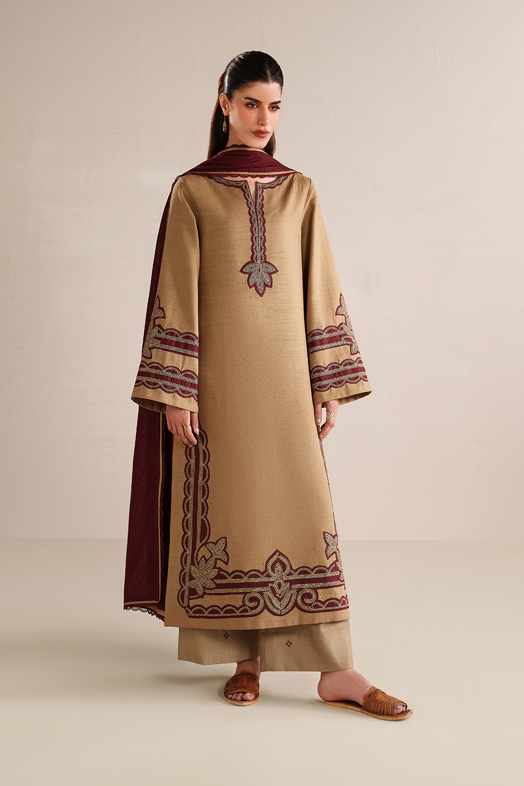 UE-583 Embroidered Khaddar Secondary image