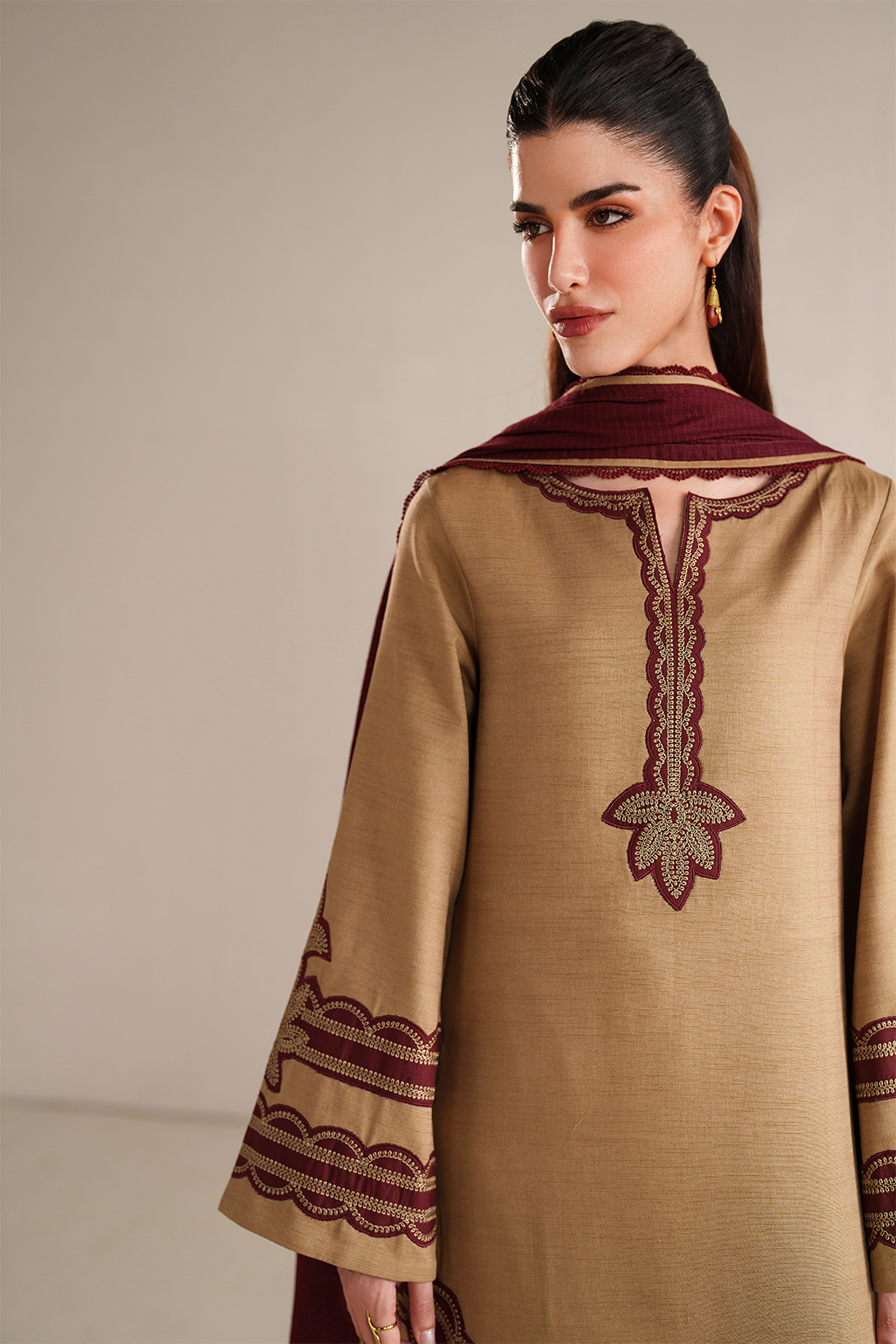UE-583 Embroidered Khaddar