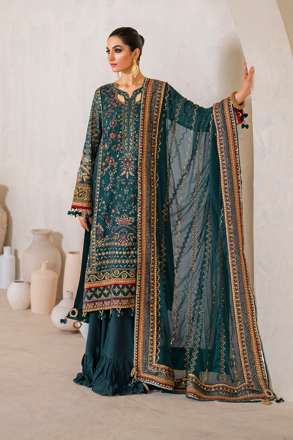 CC-46 Embroidered Chiffon - Iznik