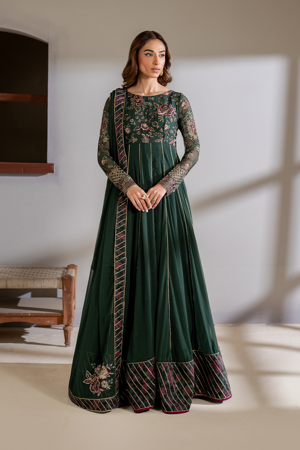 CC-63 Embroidered Chiffon - Iznik