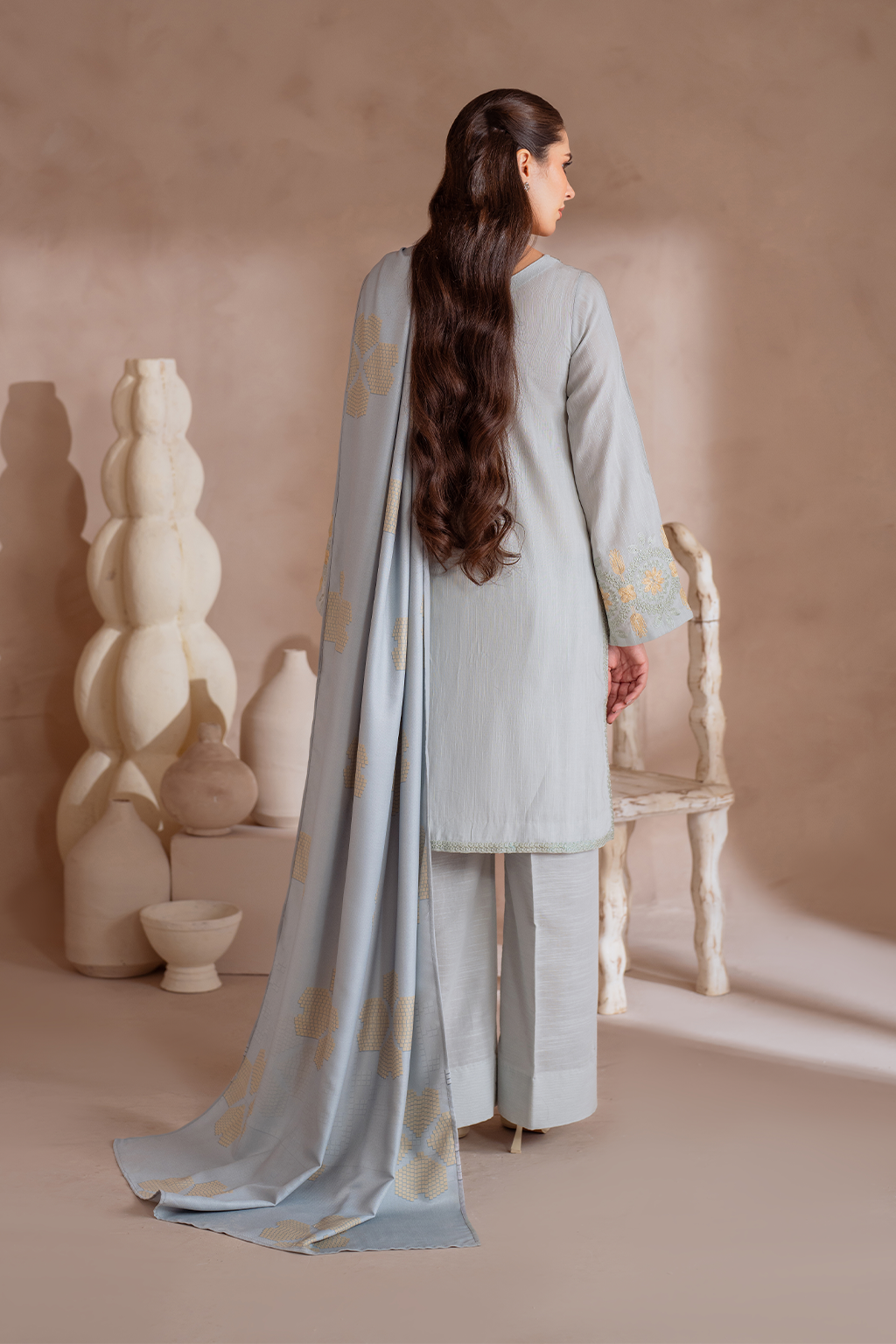 UE-369 Embroidered Khaddar