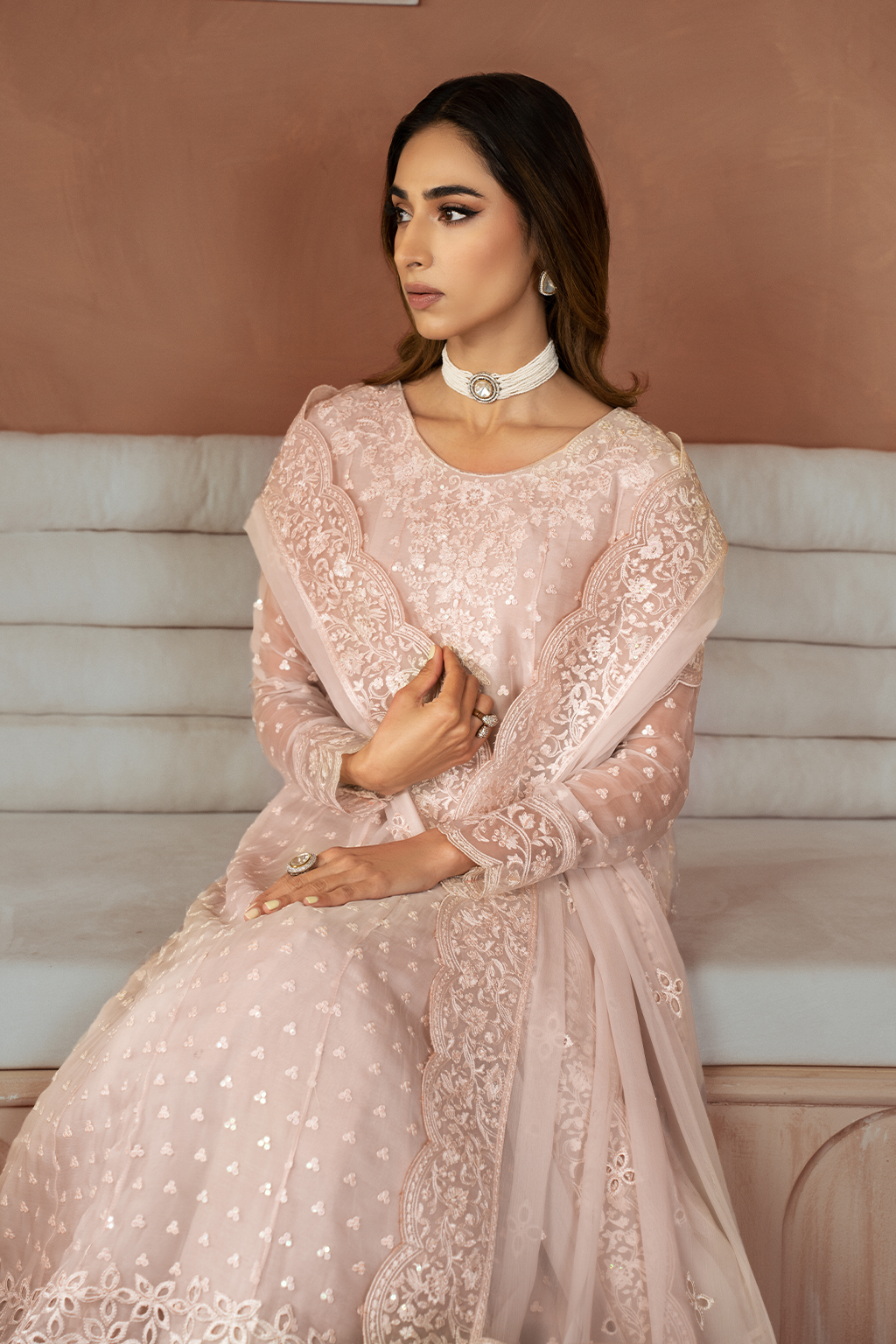 IP-215 Embroidered Chiffon - Iznik