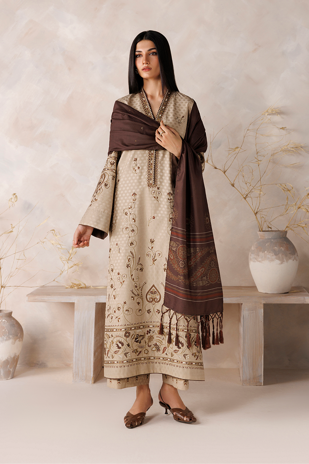 UE-748 Embroidered  Viscose Jacquard