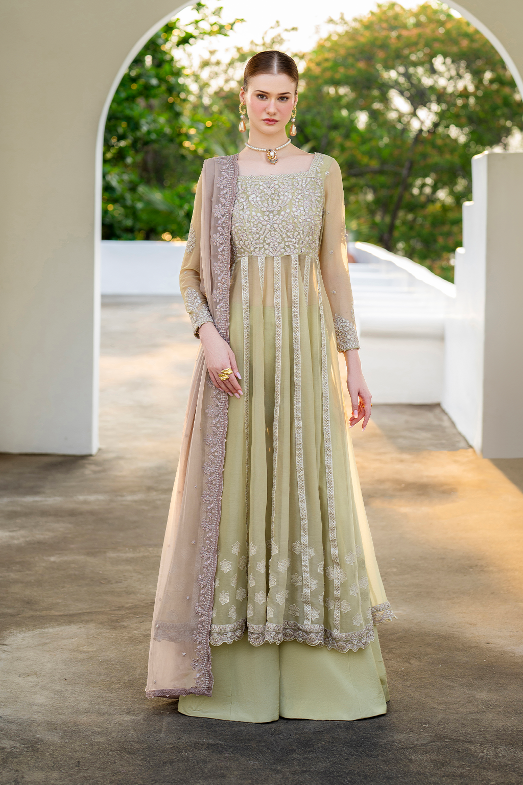 CC-68 Embroidered Chiffon - Iznik