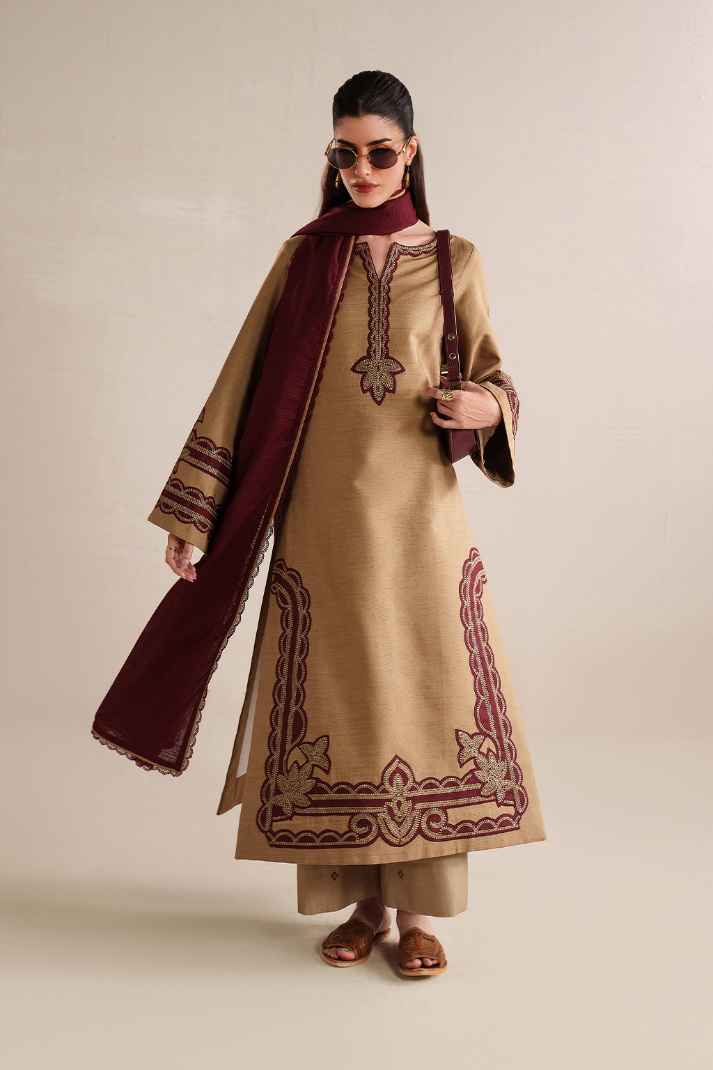 UE-583 Embroidered Khaddar