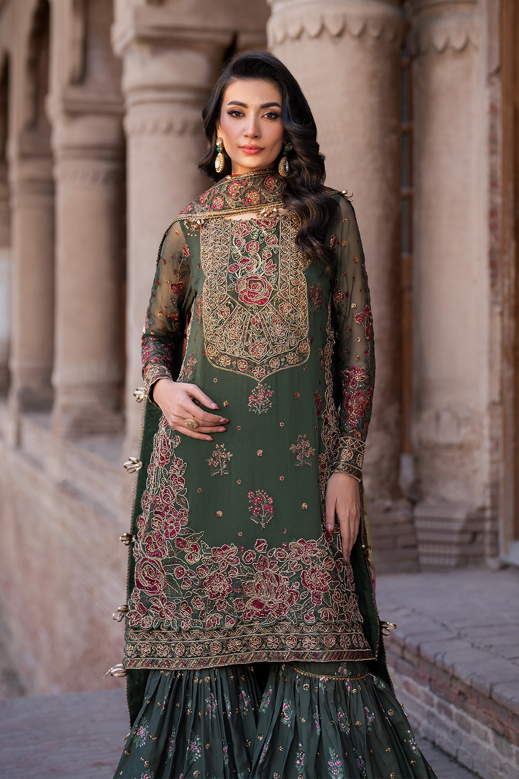 ILC-01 Embroidered Chiffon (Long Shirt & sharara)