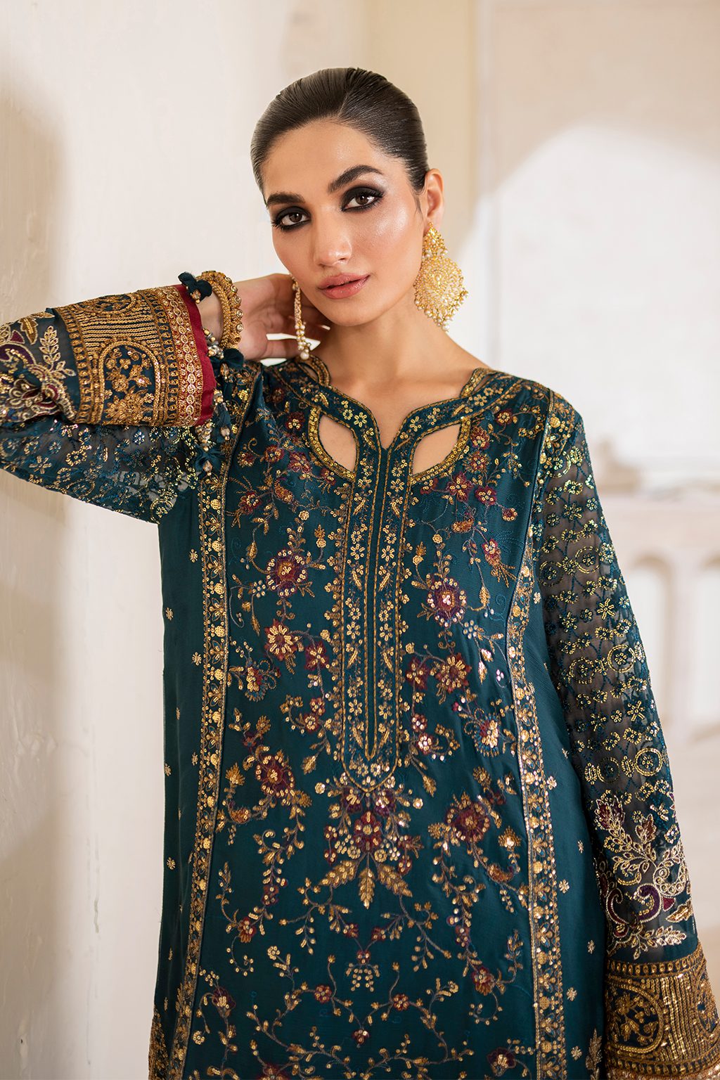 CC-46 Embroidered Chiffon - Iznik