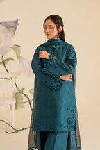 UE-421 Embroidered Textured Lawn - Iznik