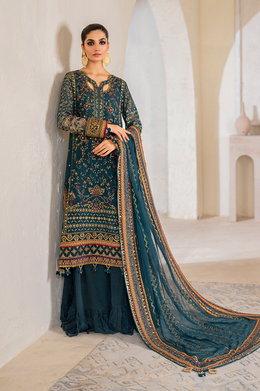 CC-46 Embroidered Chiffon - Iznik