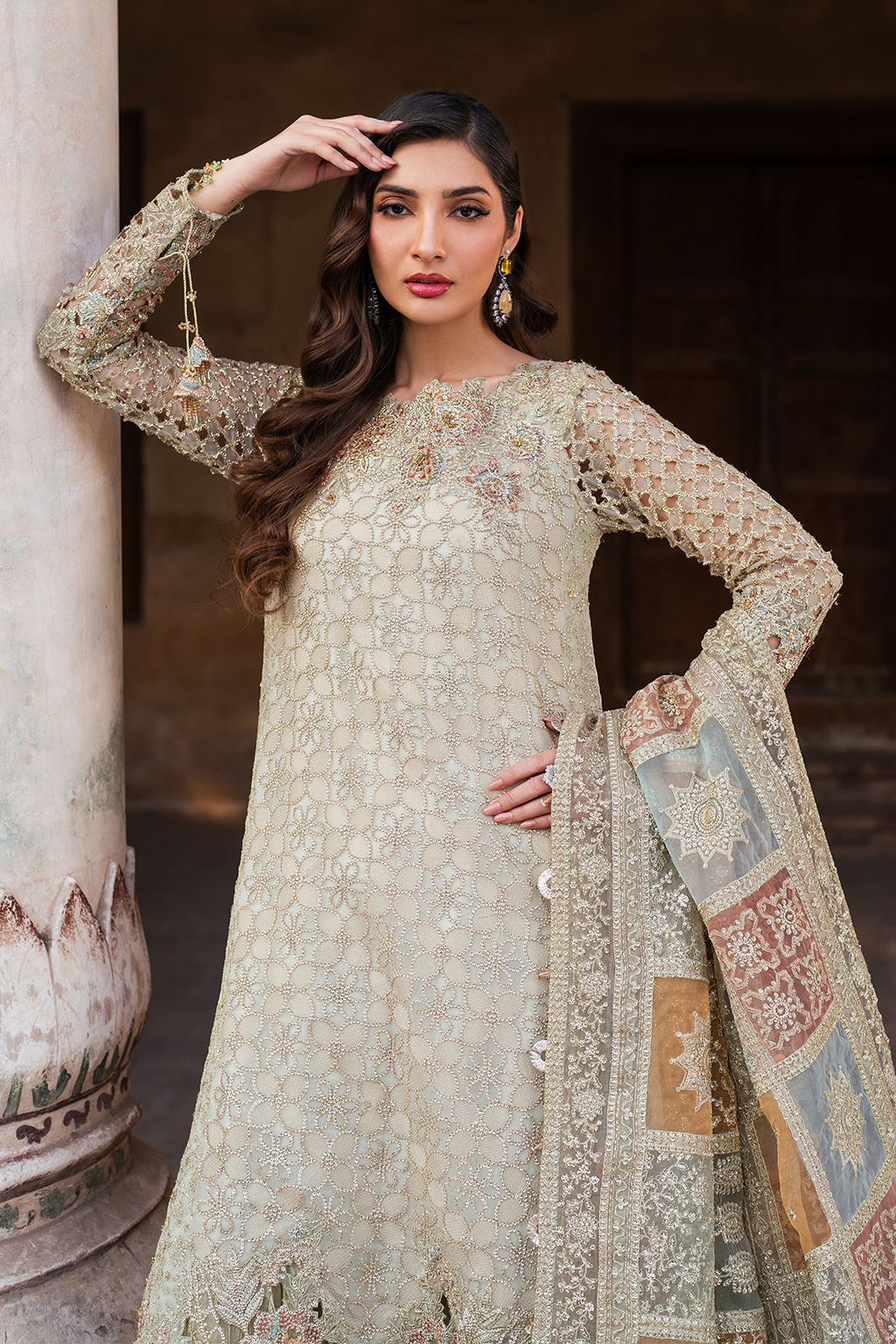 ILC-02 Embroidered Chiffon (Long shirt & Lehnga)