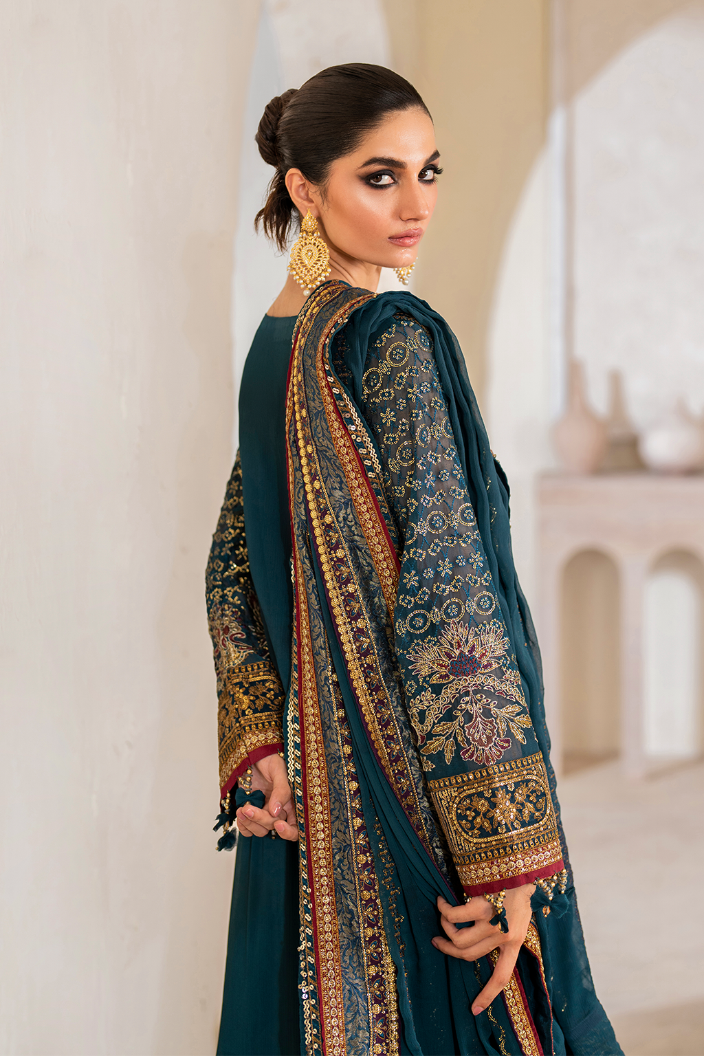 CC-46 Embroidered Chiffon - Iznik