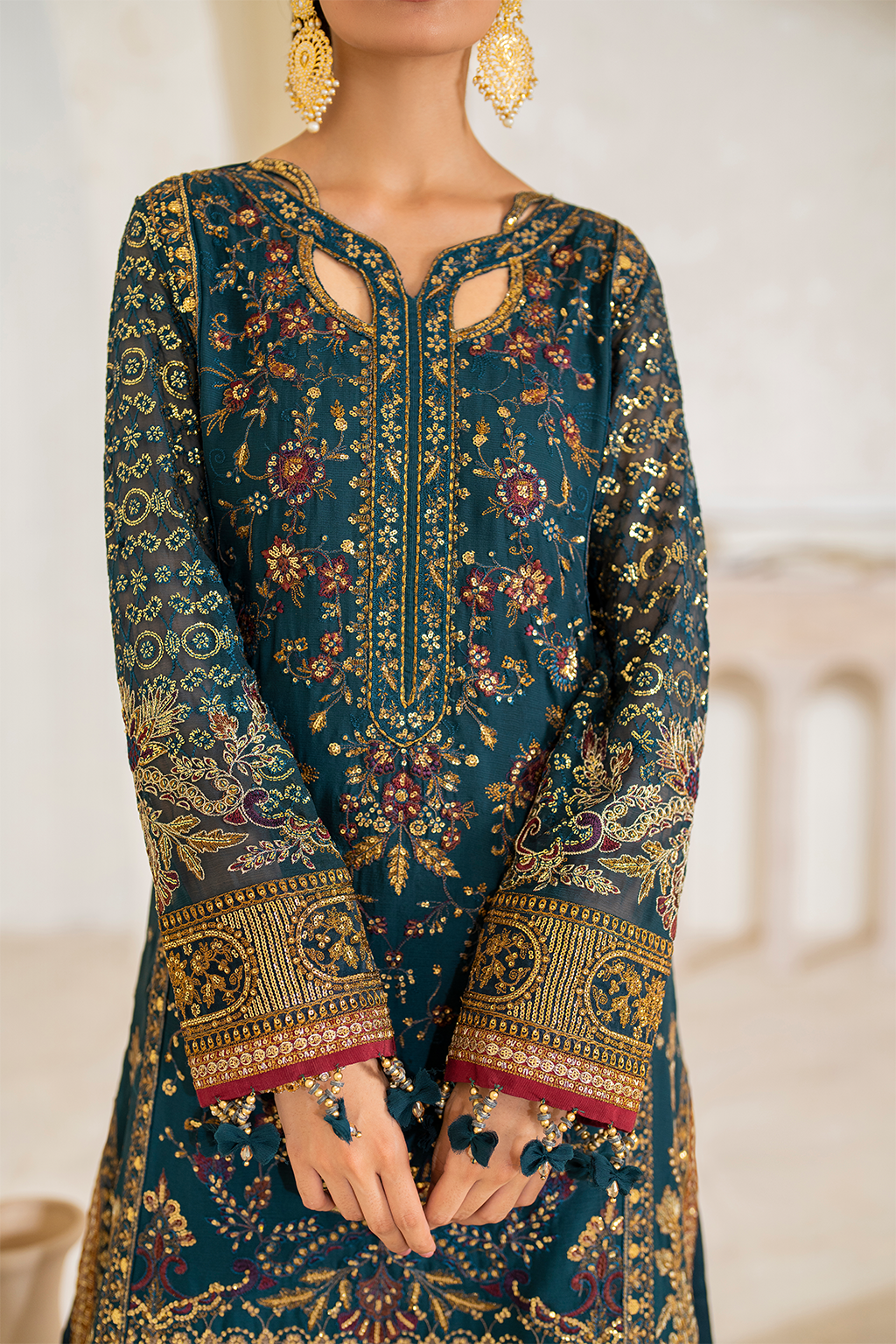 CC-46 Embroidered Chiffon - Iznik