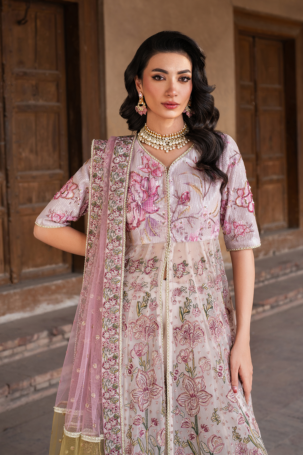 Embroidered Printed Silk - Iznik