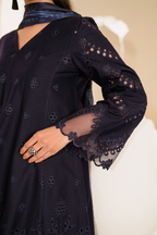 UE-427 Embroidered Textured Lawn - Iznik