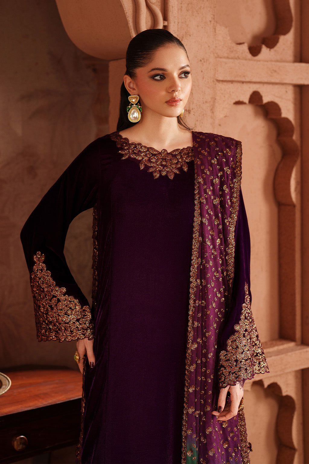 IV-57 Embroidered Velvet
