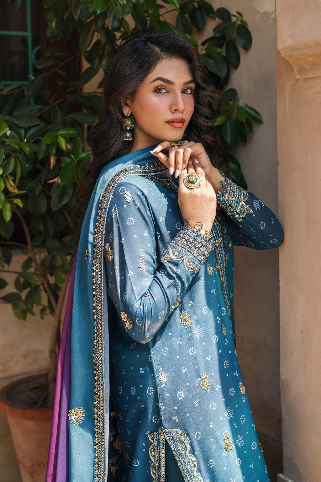 Embroidered Chiffon - Iznik
