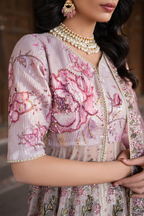 Embroidered Printed Silk - Iznik