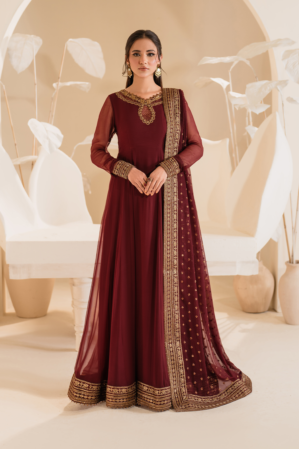 IP-277 Embroidered Chiffon - Iznik