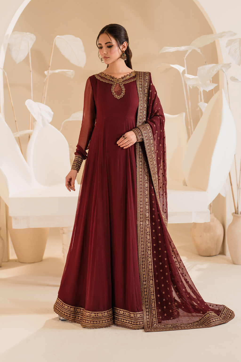 IP-277 Embroidered Chiffon - Iznik