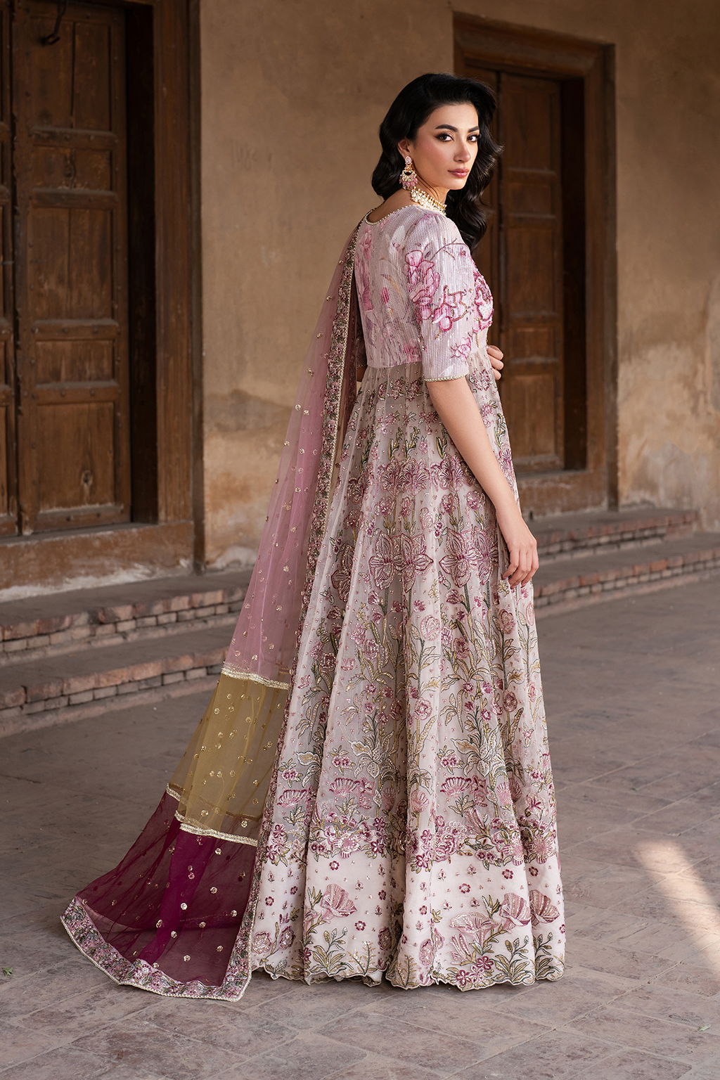 Embroidered Printed Silk - Iznik