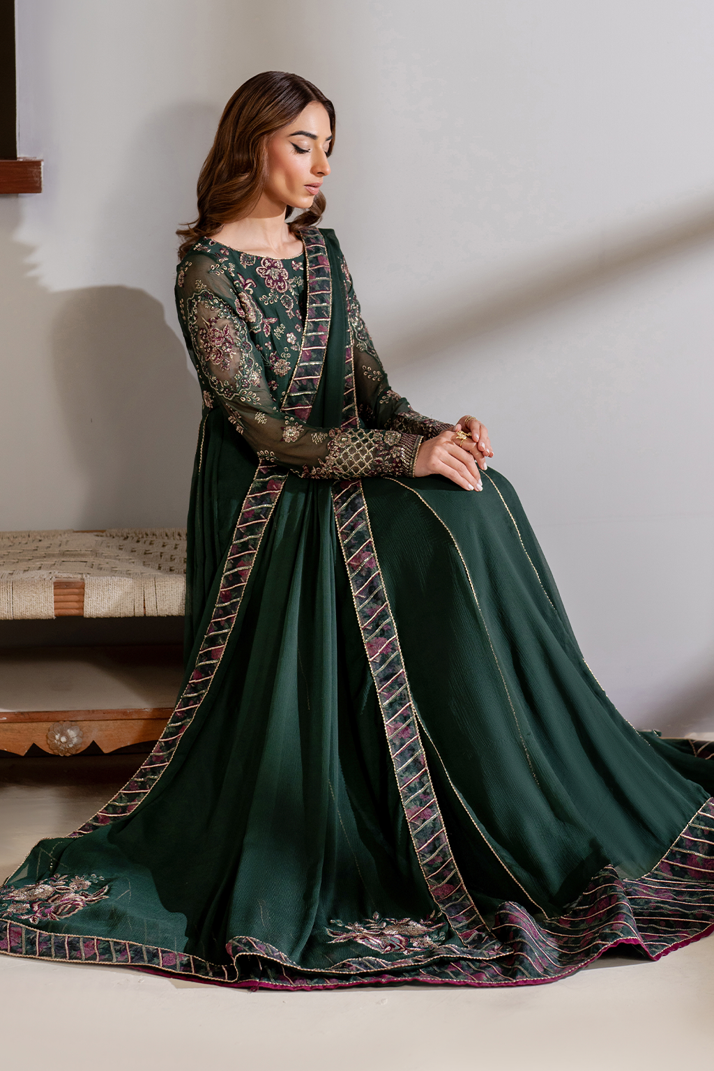 CC-63 Embroidered Chiffon - Iznik