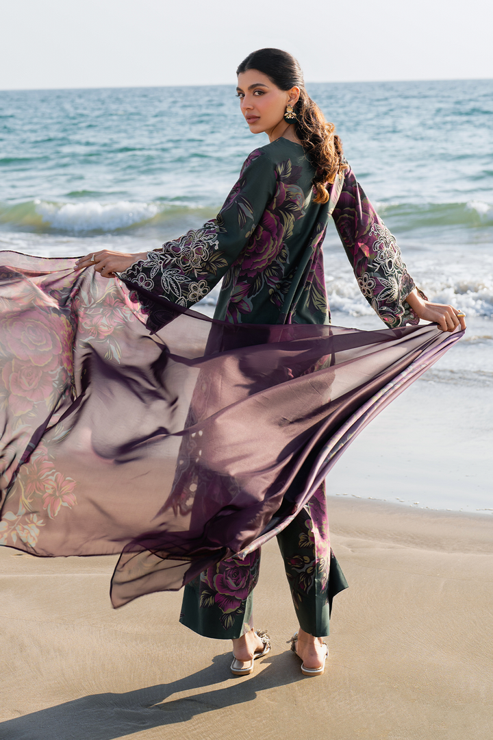 UE-408 Embroidered Printed Lawn