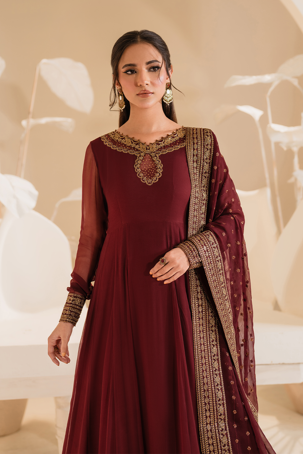 IP-277 Embroidered Chiffon - Iznik