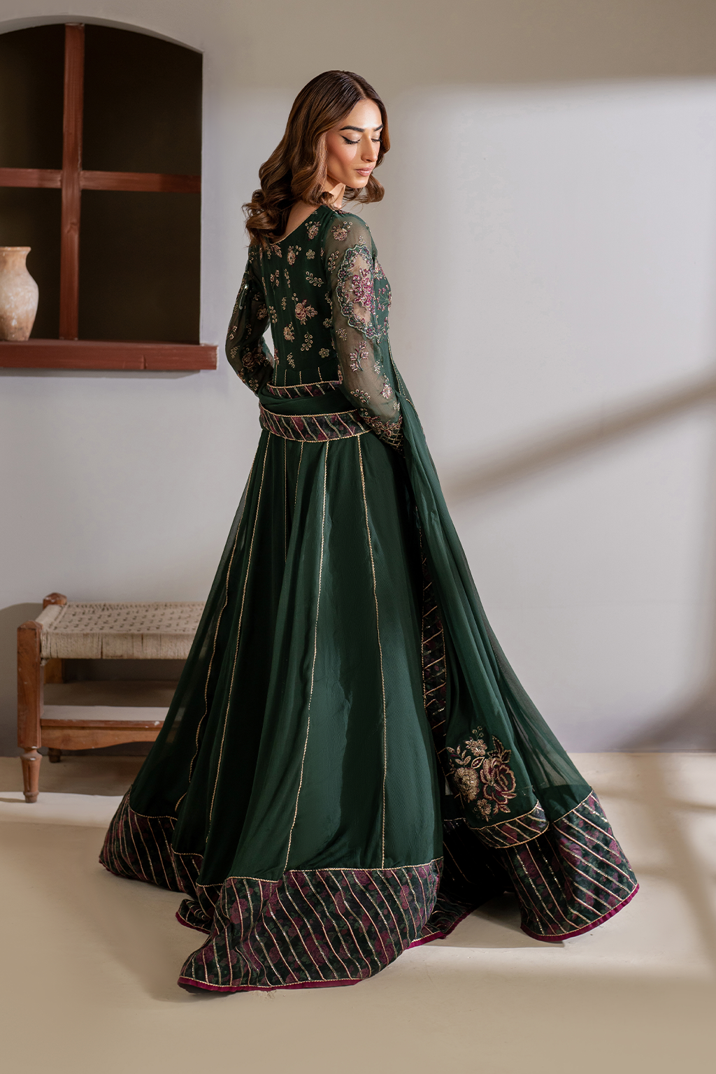 CC-63 Embroidered Chiffon - Iznik