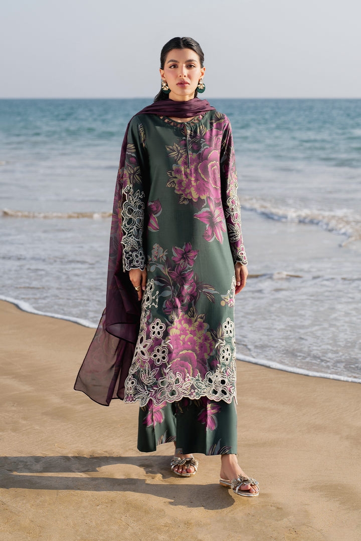 UE-408 Embroidered Printed Lawn