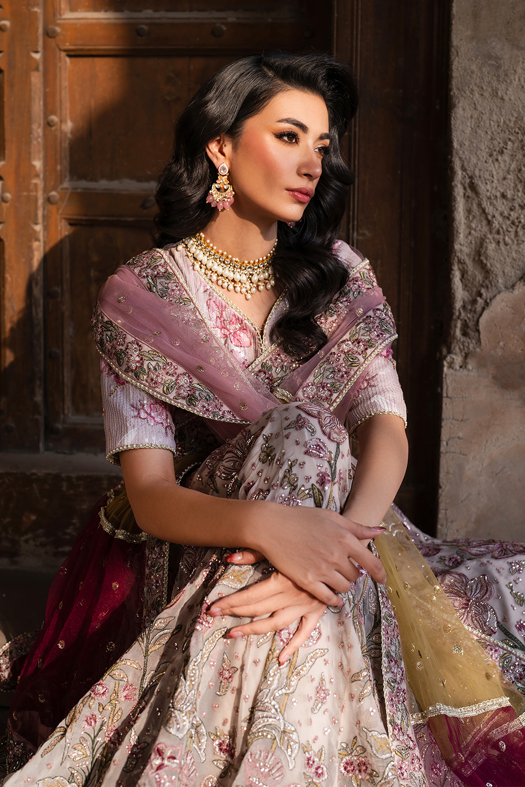 Embroidered Printed Silk - Iznik