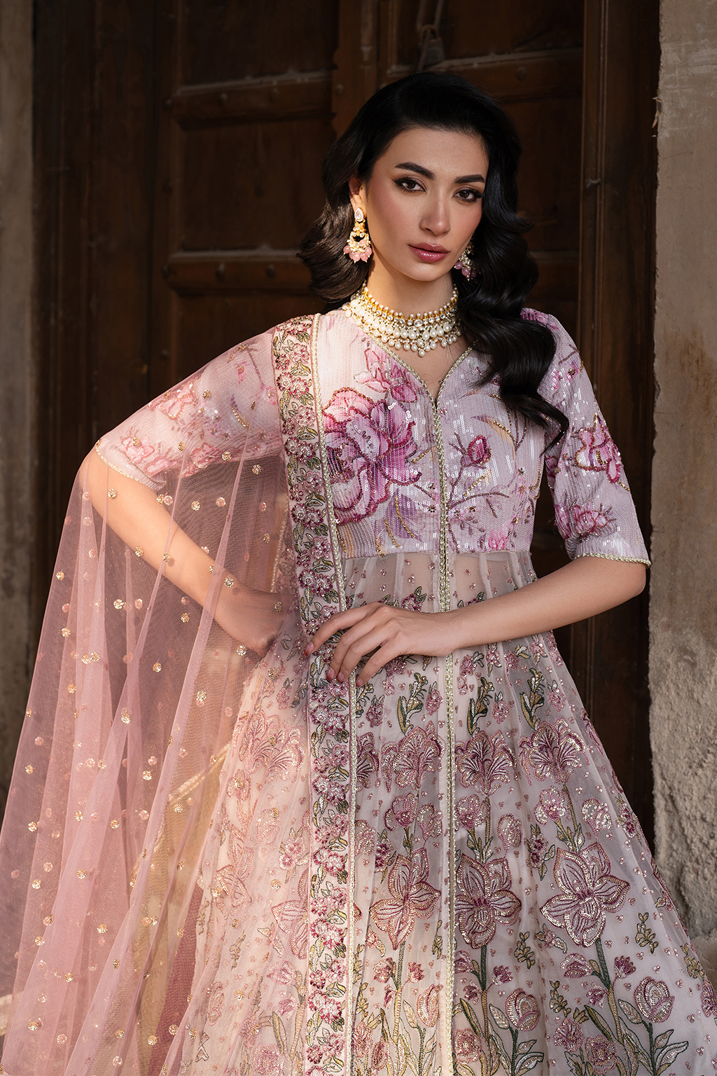 Embroidered Printed Silk - Iznik