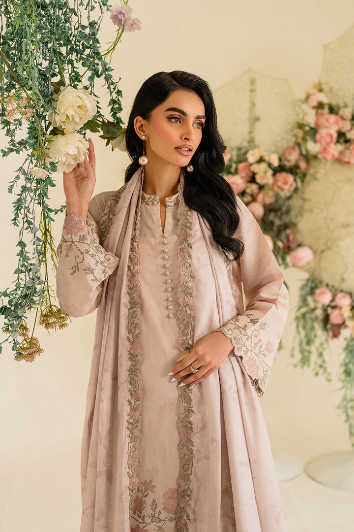 UE-424 Embroidered Textured Lawn - Iznik