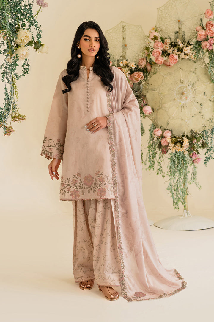 UE-424 Embroidered Textured Lawn - Iznik