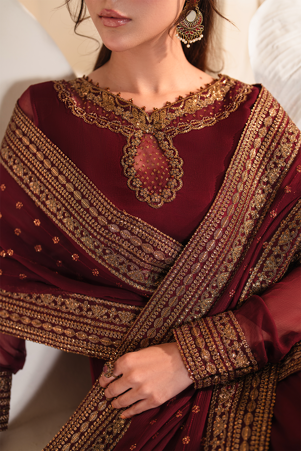 IP-277 Embroidered Chiffon - Iznik