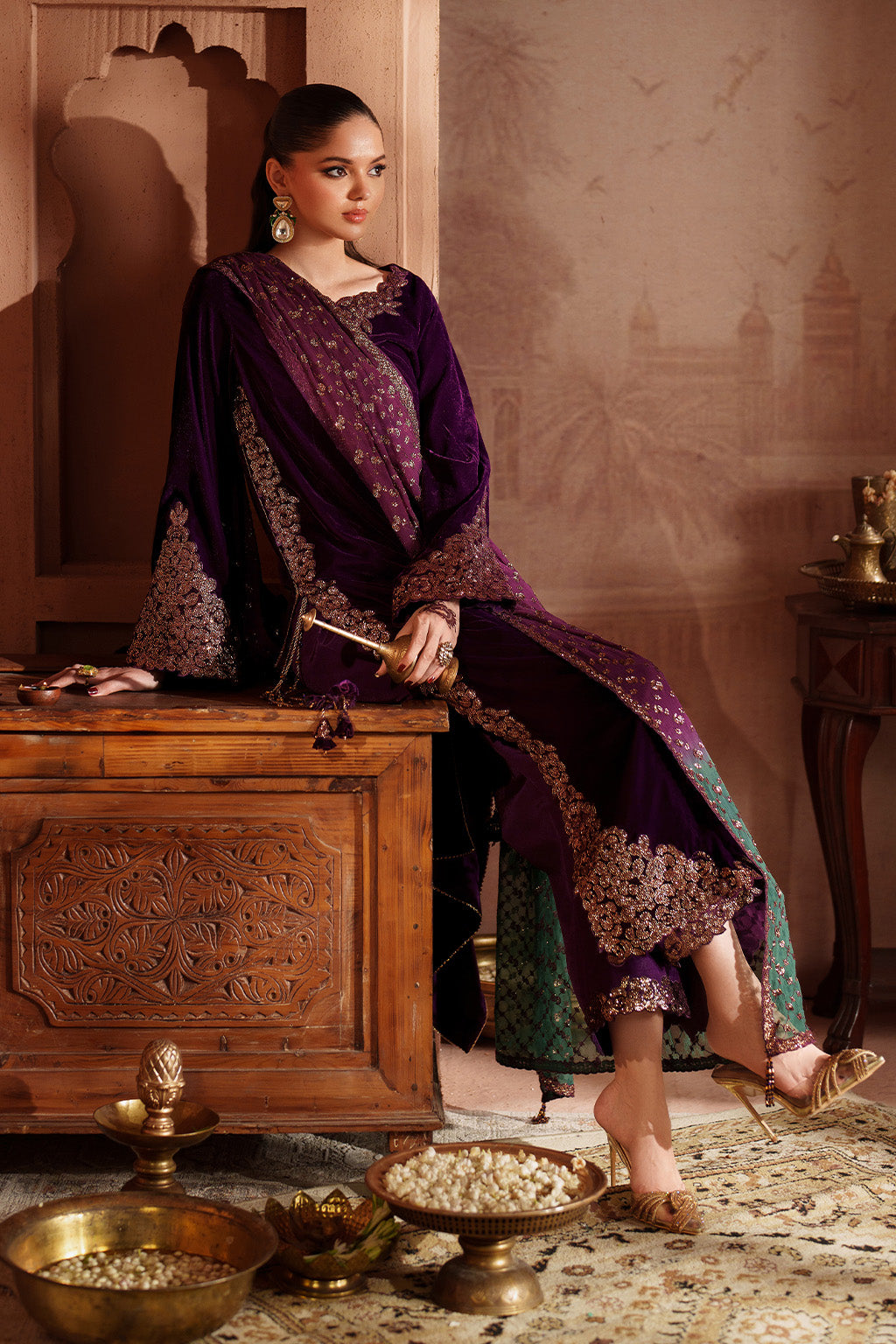 IV-57 Embroidered Velvet