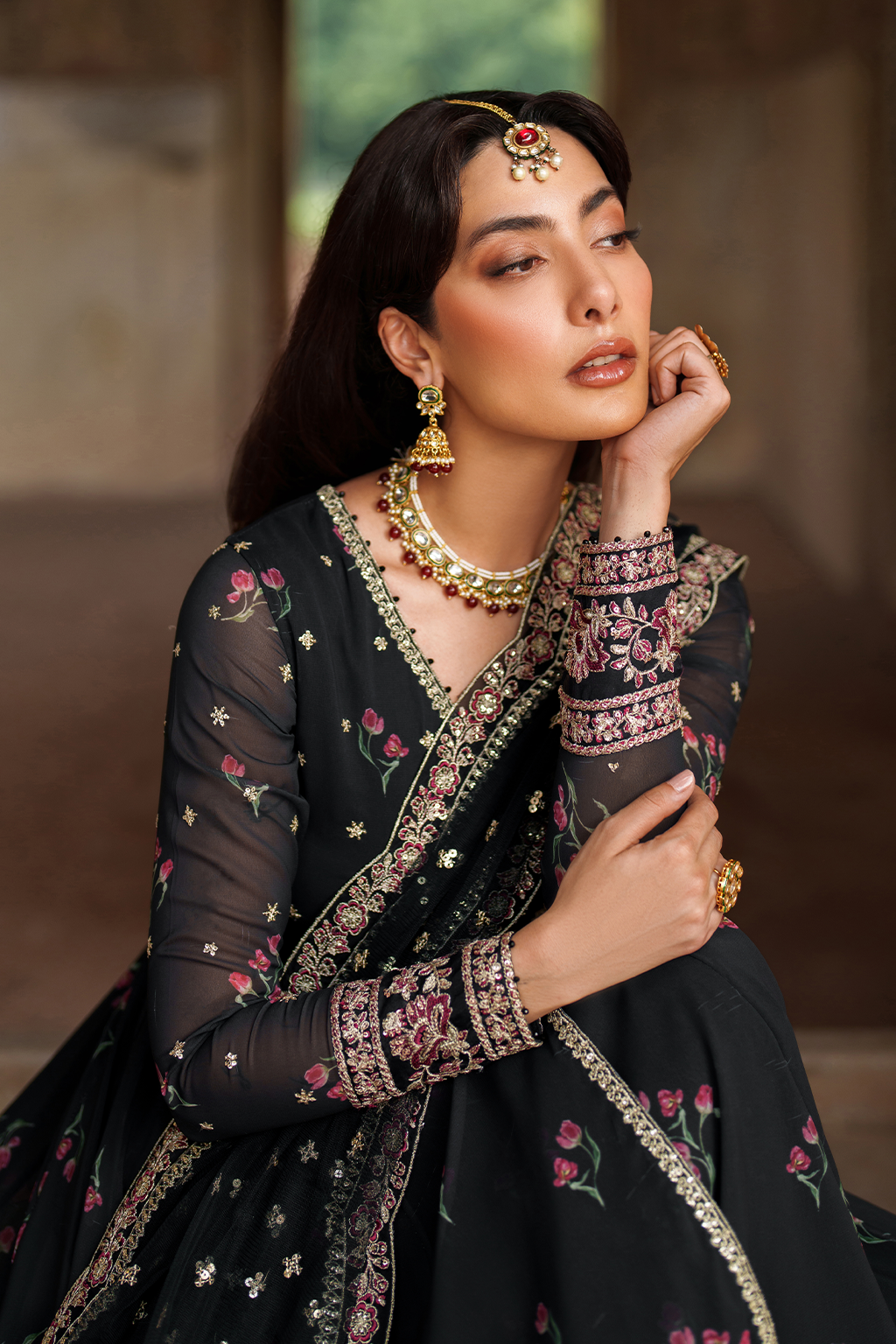 UE-550  Printed Chiffon - Iznik