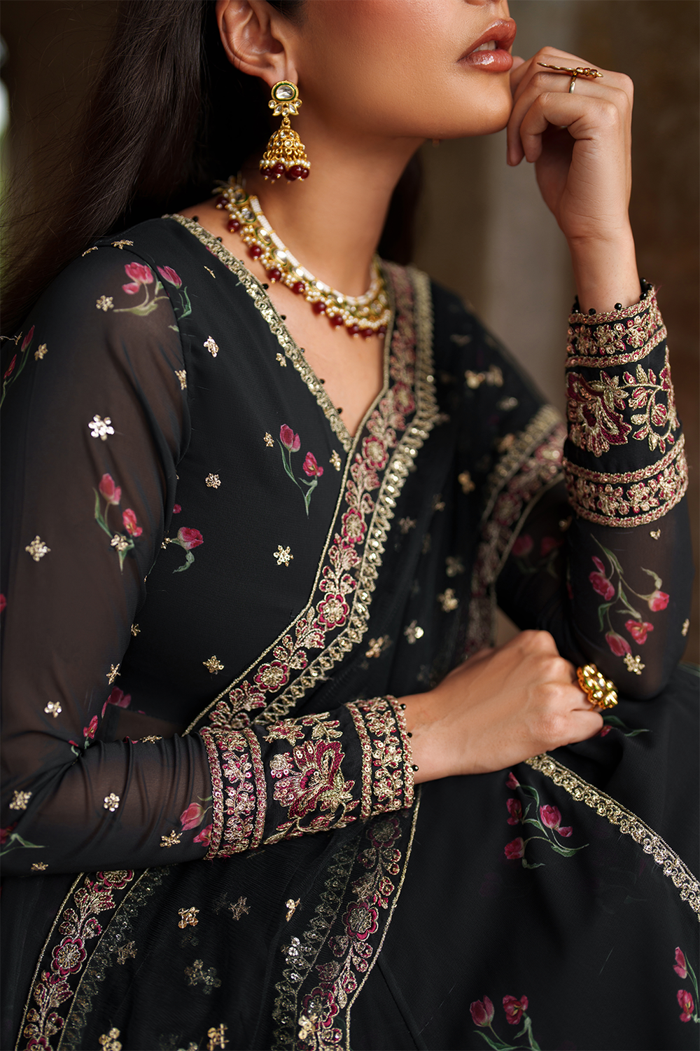 UE-550  Printed Chiffon - Iznik