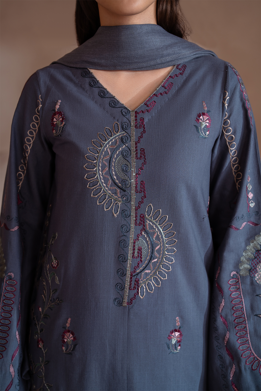 UE-360 Embroidered Khaddar Secondary image
